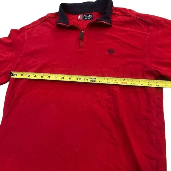 CHAPS Red 3/4 Zip Collar Pullover Size Large - Picture 6 of 7